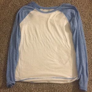 White and blue JUSTICE long sleeve tee
